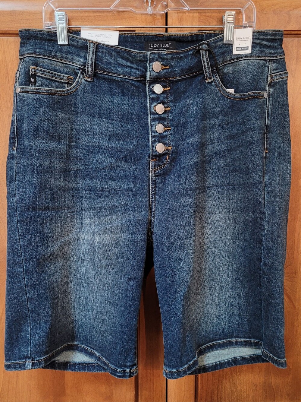 NWT | Judy Blue High Rise Bermuda Length Denim Shorts